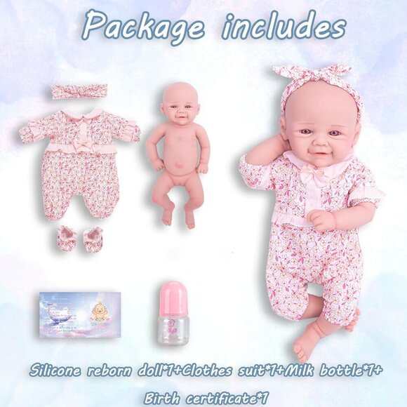 🆕 Full Body Platinum Silicone Baby Dolls Newborn  Ella-wheaten Reborn Baby Girl - Picture 7 of 8